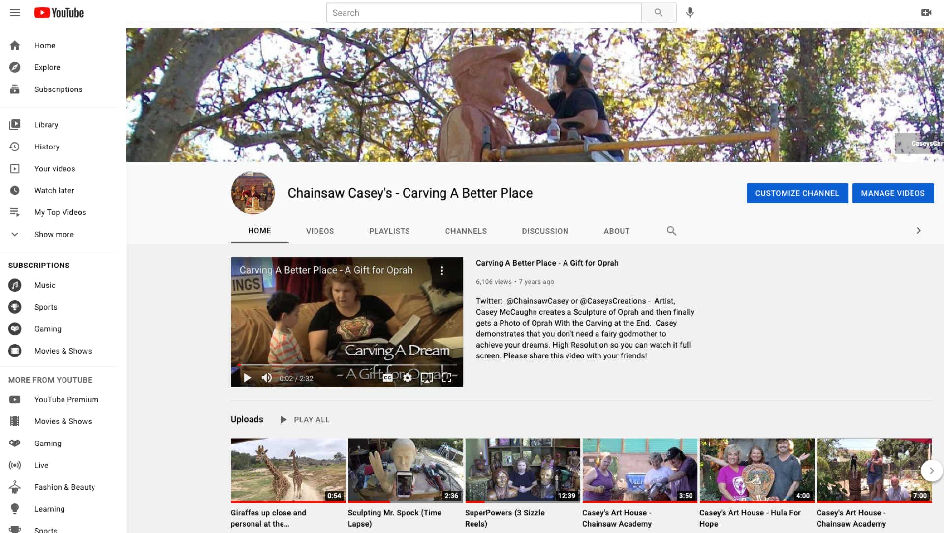 YouTube Screenshot, Videos, Woodcarving, Woodart